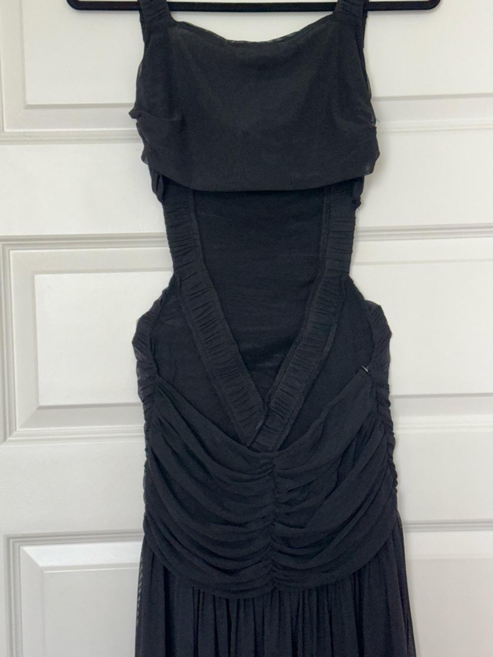 Black Ruched Maxi Dress - Picture 4 of 6